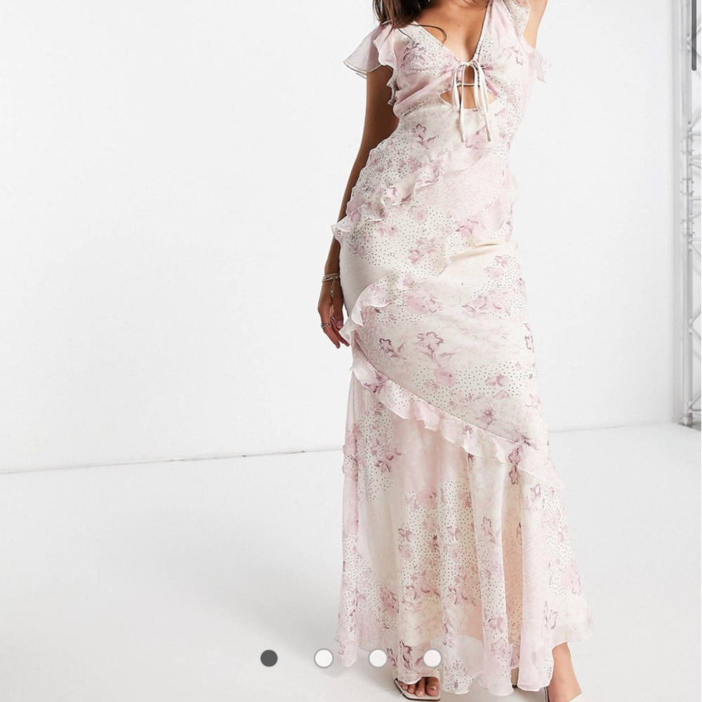 Long pink floral dress